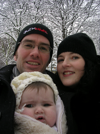 Ruth, Jasmine  and Neil in the snow